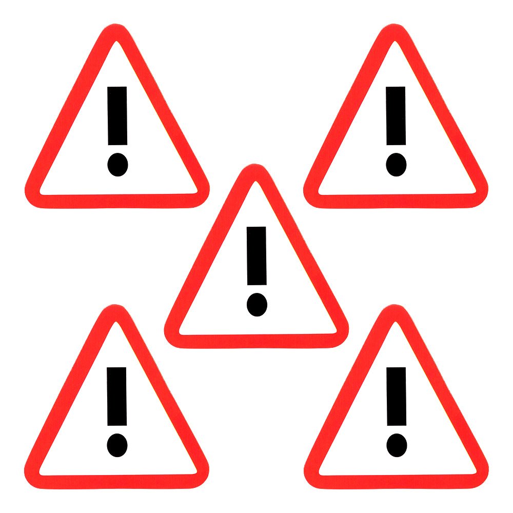 Exclamation Mark Magnets 6 x 5 cm for Flat Panel/Magnetic Boards/Fridges and Whiteboards. Danger Emoji Magnet