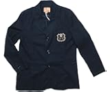 テーラードジャケット 春夏 男の子 麻混 英国小紳士 刺しゅう入り高級感(JPBt)ネイビー 150-170cm