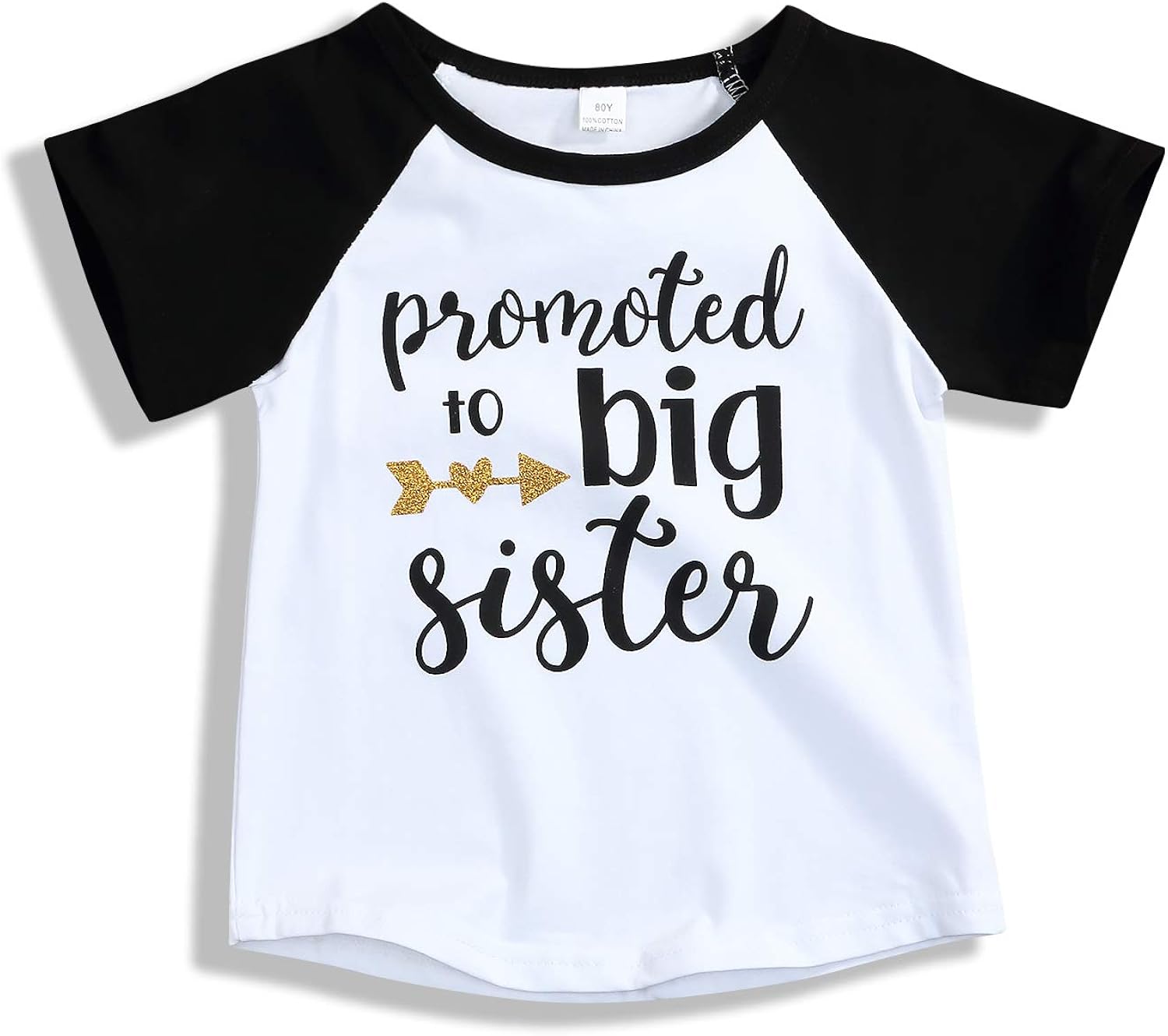 Toddler Girls TShirt Promoted to Big Sister Letters Print Kids Short Sleeve Tops