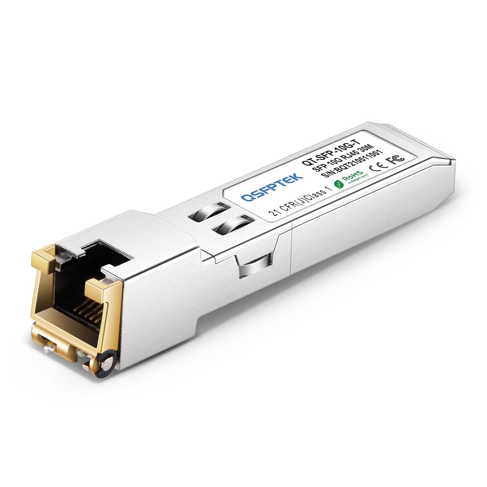 QSFPTEK 10G-T SFP+ Copper RJ45 Module,10Gbe Mini Gbic 10GBASE-T Transceiver for Intel E10GSFPT (Cat6a/7), up to 30m