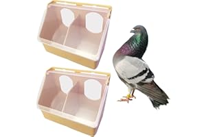 SRRPSPIGEON Pigeon Feeder Water 2 Pack Quail Bird Chicken Feeder Water Dispenser Drinkers with 2 Hole Pet Bowls & Feeders Eat Food