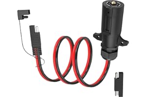 KarlKers 7 Pin Trailer Plug Adapter, 10 AWG 7 Way Blade to 2 Pin SAE Connector, 7-Pin Round Power Access to SAE Cable Connectors for RV Truck Trailer, SAE 12V Power Source 7-Way Trailer Plug Tester