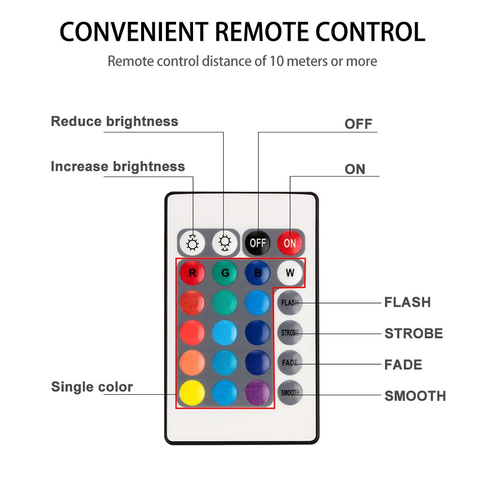 FURADO 10 RGB Multi Changement de couleur étanche LED pour vase, aquarium, bassin, Halloween, Noël, plastique