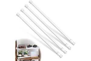 AOBOPLE 4 Pack Window Security Bar, Window Safety Bars, Adjustable Sliding Glass Door Lock, Window Lock Bar for Children Home, Extends from 15.8-27.6 Inches (White)