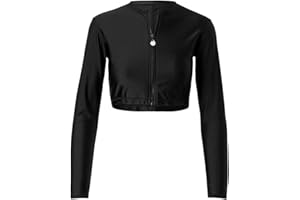 UV SKINZ Active Zip Up Rash Guard for Women - Quick-Dry Cropped Long Sleeve Zip Front Swim Jacket with UPF 50+ Sun Protection