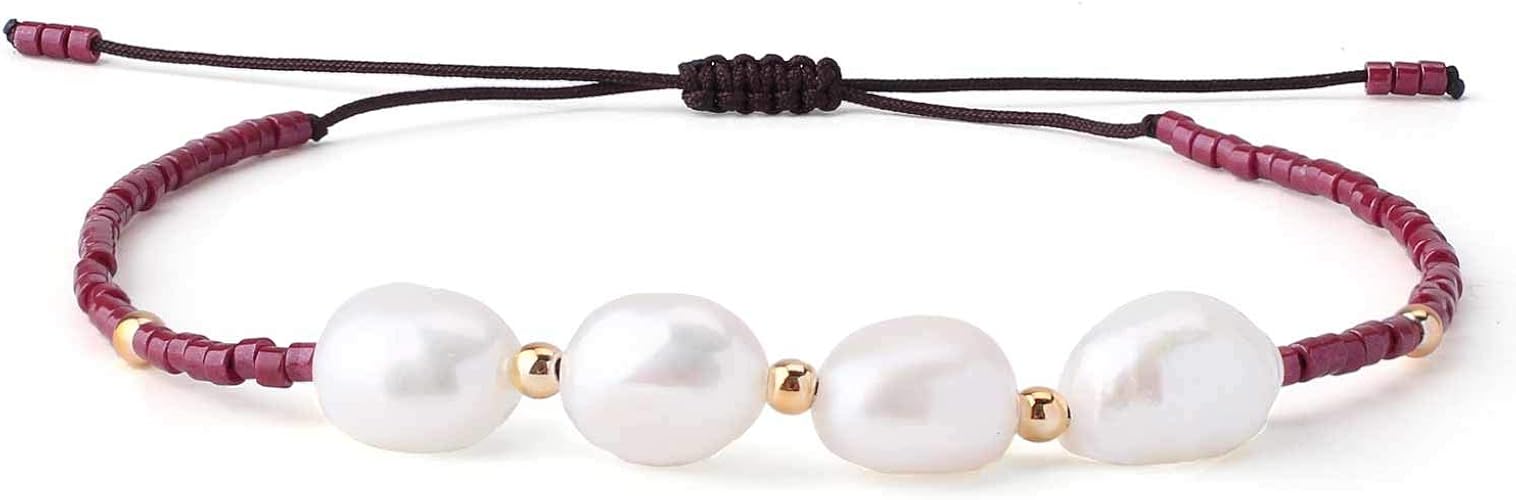 Amazon Kelitch新しいシェルパールビーズブレスレット手作り友情シリーズブレスレットボヘミアンストリングブレスレット ダルレッド6c ブレスレット 通販