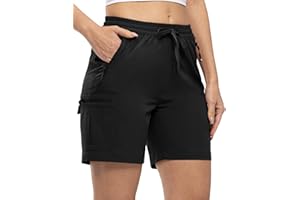 TBMPOY Women's Hiking Cargo Shorts Lightweight Quick Dry Athletic Summer Shorts Golf Travel Camping with Zipper Pockets