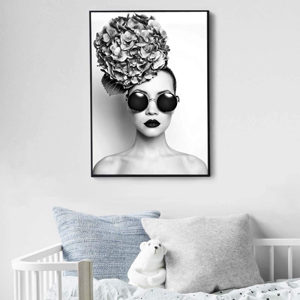 Tableaux Impressions Sur Toile Xcsmwja Noir Et Blanc Affiche Mode Femme Affiches Verre Toile Peinture Vogue Mur Art Salon Decor 40x50cm Napravi Rs