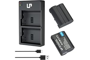 EN-EL15 EN EL15a Battery Charger Pack, LP 2-Pack Battery & Dual Slot Charger, Compatible with D7500, D7200, D7100, D7000, D85
