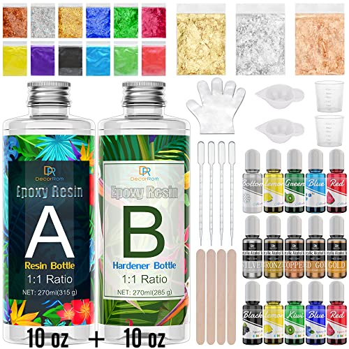 Epoxy Resin Starter Kit 20 oz Epoxy Resin with Alcohol Ink, Metallic