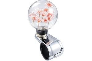 Lunsom Flower Steering Wheel Spinner Knob, Resin Round Turning Aid Helper Power Handle Suicide Spinner Fit Tractors,Forklifts