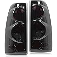 Nakuuly Tail Light Compatible With 1999-2006 Chevy Silverado 1500 2500 3500 2007 Classic, 1999-2002 GMC Sierra 1500 2500 3500 Driver and Passenger Side Taillights Black/Smoke