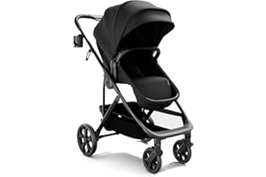 Mompush Wiz Pro 4-in-1 Baby Stroller with Newborn Mode, Full-Size All-Terrain Premium Stroller from Newborn to Toddler, Snack Tray Included for Easy Feeding & Outing, Lay-Flat in Seconds