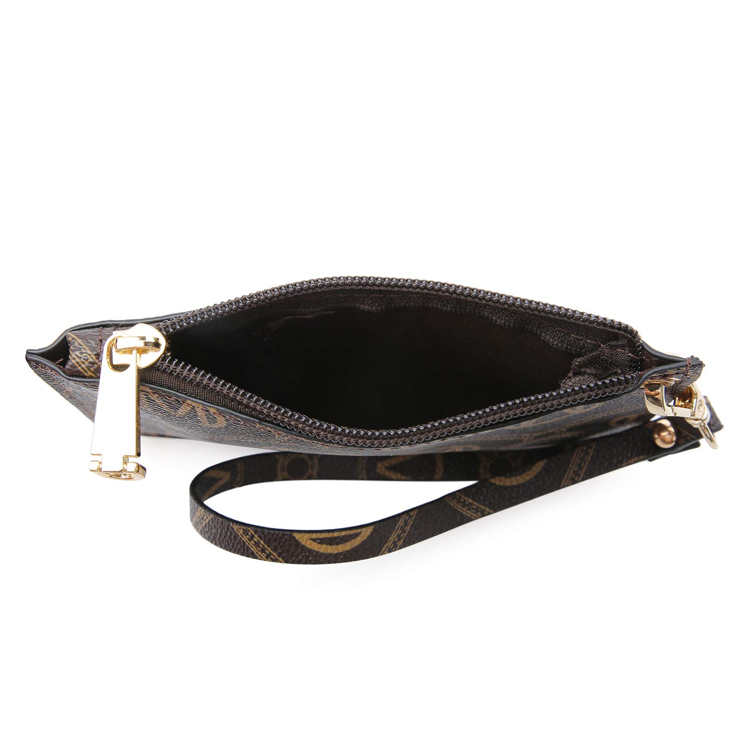 MKP Women Fashion Top Handle Handbags Purses Satchel Tote M Signature Padlock Shouler Bags Work Bag with Wallet Wristlet Set 2pcs (Coffee)