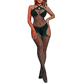 Buitifo Woman Sexy Lingerie Nightwear Halter Body Stocking One Piece Fishnet Mini Top and Tights