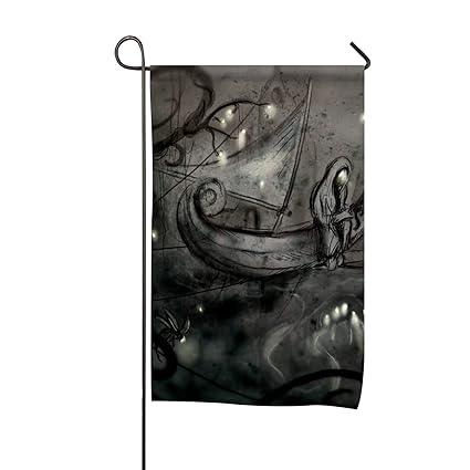 Amazon Com Xasff Artistic Drawing Garden Flag Decorative Welcome