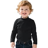 ZUEMET Toddler Boy Turtleneck T-Shirt Baby Boys Thermal Long Sleeve Shirt Cotton Tee Tops Size 18M-5T