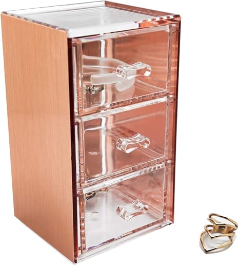 Amazon Moosy Life Ml11 収納ボックス 引き出し プラスチック 三段ボックス イヤリング ピンクゴールド アクセサリー 収納 ジュエリー収納 オンライン通販
