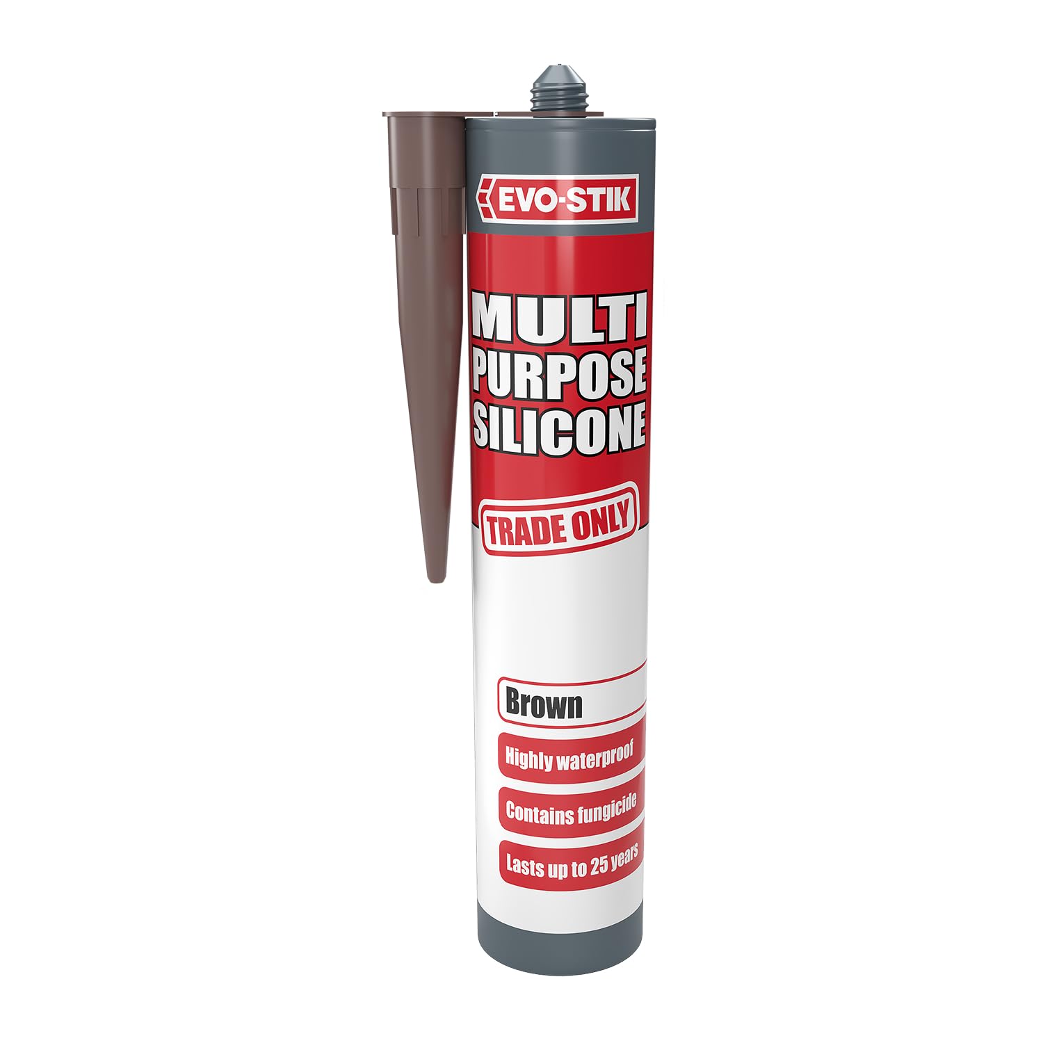 EVO-STIK Multipurpose Silicone Sealant Brown - Waterproof & Mould Resistant - For Interior and Exterior Use