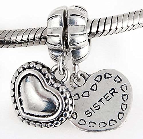 AmoonySister Charm 925 Sterling silver Heart Bead Love Pendant for Pandora Charm Bracelet