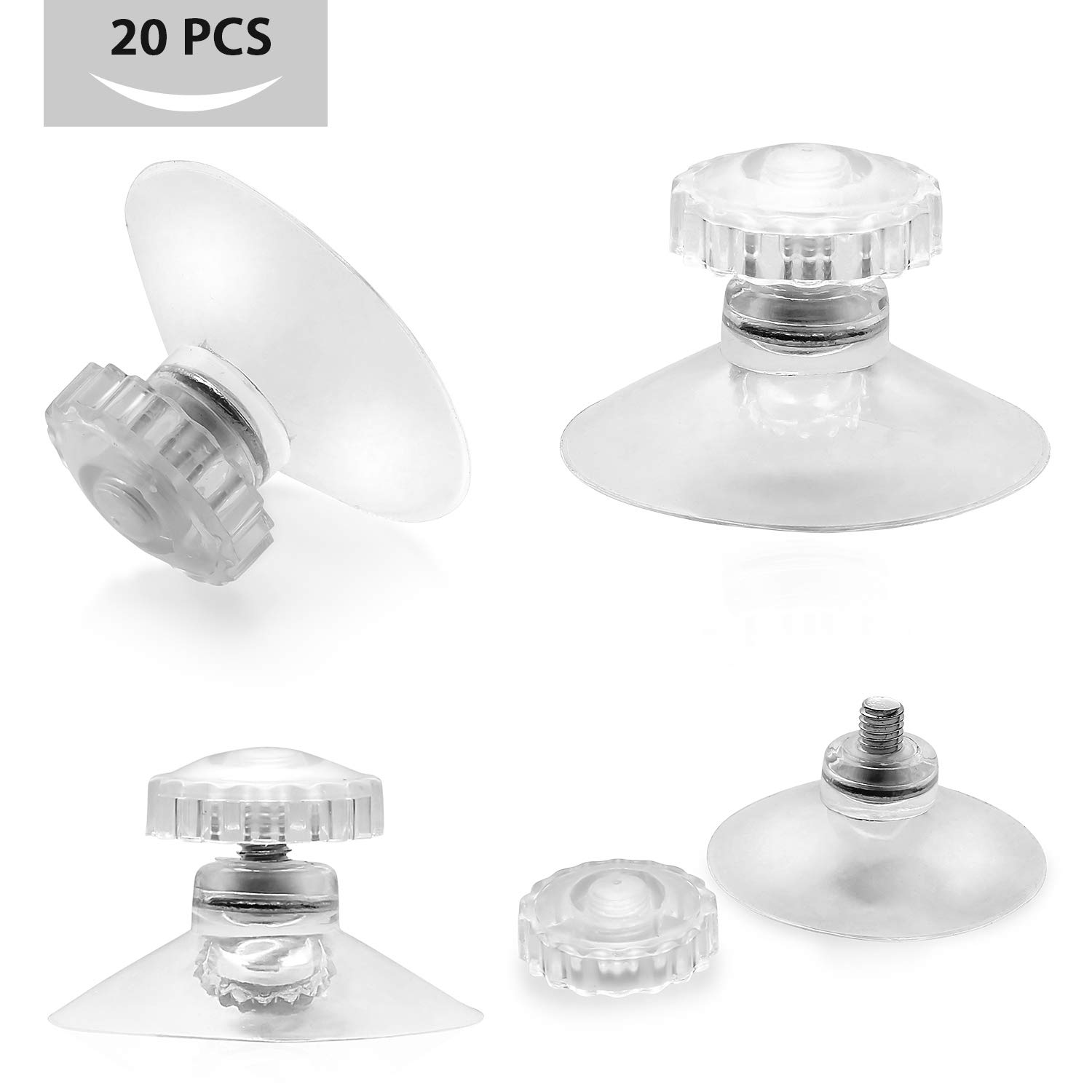 Suction Cup 20 Packs 45mm Clear Plastic Sucker Pads Without Hooks