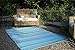 Fab Habitat Outdoor Rug - Waterproof, Fade Resistant, Crease-Free - Premium Recycled Plastic - Striped - Large Patio, Deck, Sunroom, Camping, RV - Cancun - Turquoise & Moss Green - 6 x 9 ft