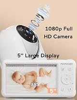Momcozy BM01 Baby Monitor 5" 1080P HD Screen Non-WiFi Camera Mount view 3