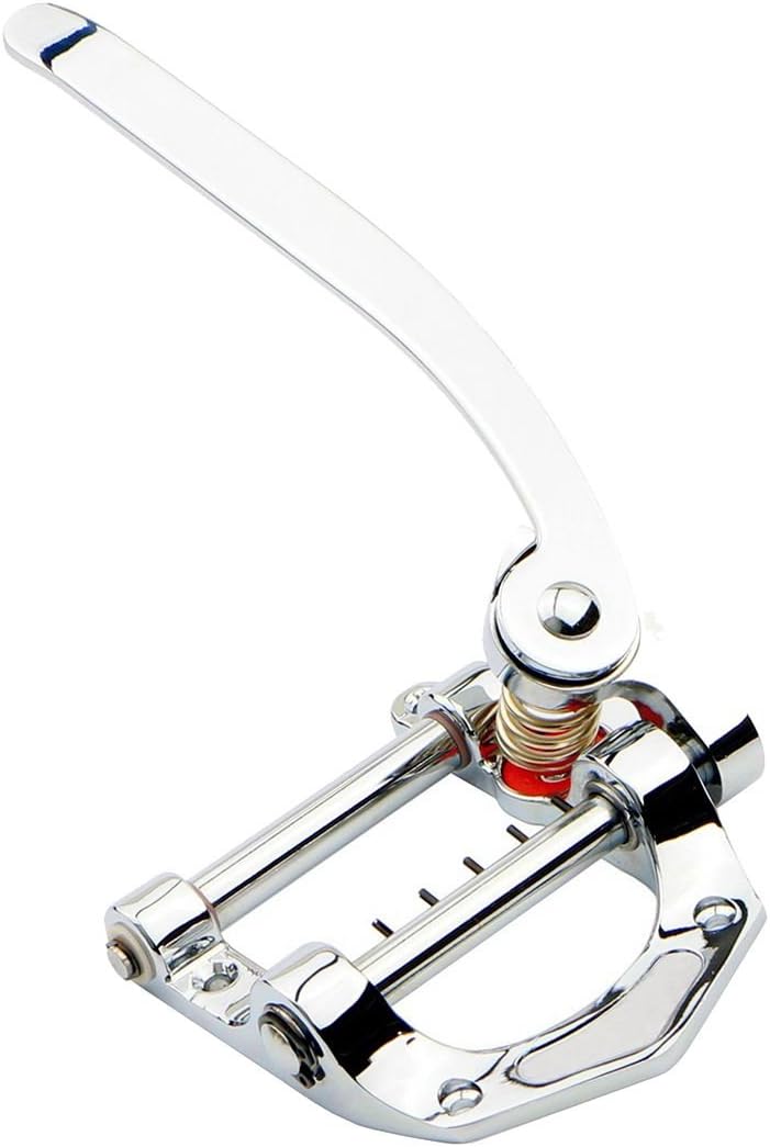 SODIAL(R) Guitar Vibrato Tailpiece Tremolo Flat Top Body Tremolo Unit Vibrato Bridge for Tele, SG, LP, ETC Electric Guitars(Silver)