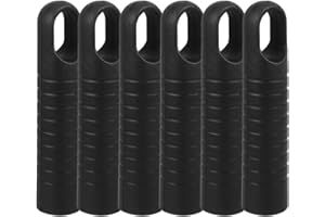 Healifty Broom Handle Grips Replacement: 6Pcs 25mm Mop Handle Rod End Caps with Hanging Hole, 1 Inch Cleaning Stick Sleeve To