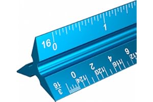 Rena Chris Architectural Scale Ruler: 12" Imperial Aluminum Alloy Metal Architecture Measuring Tools, Engineering Drafting Construction Drawing Blueprints Triangular Architect Scaling Rulers 12 Inches