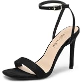 DREAM PAIRS Women’s High Stilettos Open Square Toe Ankle Strap Heels Sexy Comfort Strappy Dress Shoes Wedding Bridal Pumps Sa
