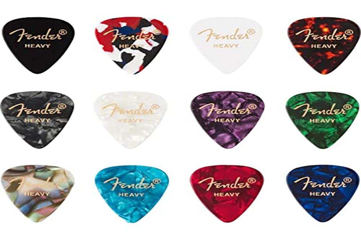 Fender 351 Picks Celluloid Medley Heavy - Set of Picks, 12 pieces