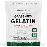Gelatin Powder by Rise Nutrition | Grass-Fed Bovine Gelatin | Instantly Thickens, Stabilizes, and Texturizes | Pure Protein T