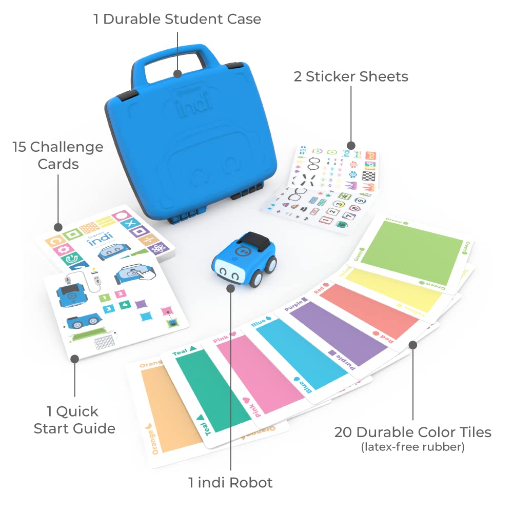 Sphero Indi Student Kit - Screenless Coding Robot for Kids 4+ - Introduce Computer Science Fundamentals - Solve Puzzles - Build & Create Mazes - Learn Coding Concepts - Educational STEM Toy