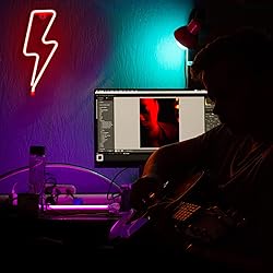 Neon Signs Lightning Bolt Neon Light Sign for Wall