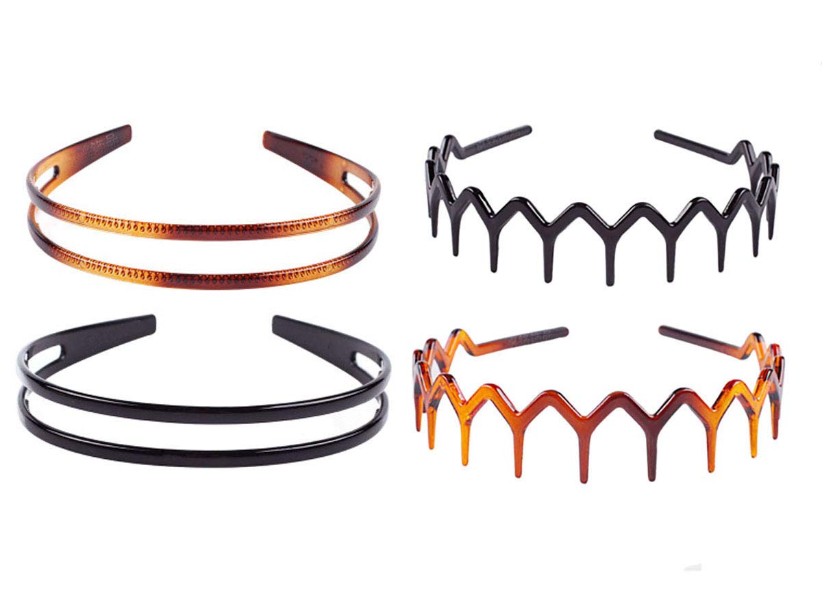 4PCS High-grade Hard Plastic Tooth Headband Hairband Women Girls Hair Hoop Hair Accessories (B#)