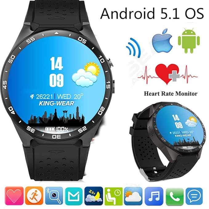 Tomlov KW88 Wifi SmartWatch con la cámara Bluetooth GPS 3G ...