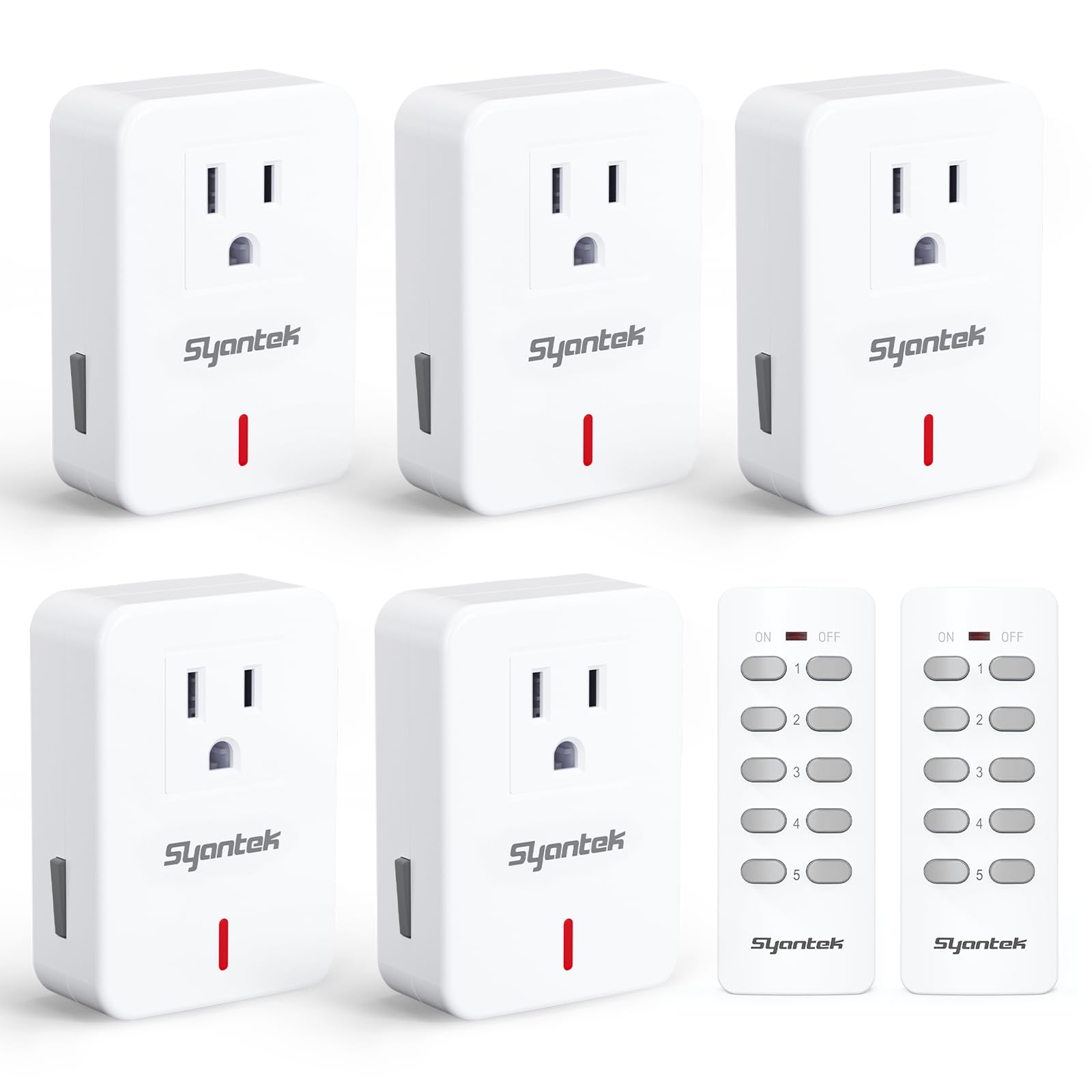 Photo 1 of ***MISSING PARTS***
Syantek Remote Control Outlet Wireless Light Switch for Household Appliances, Expandable Remote Light Switch Kit, Up to 100 ft Range, White (5 Outlets + 2 Remotes)