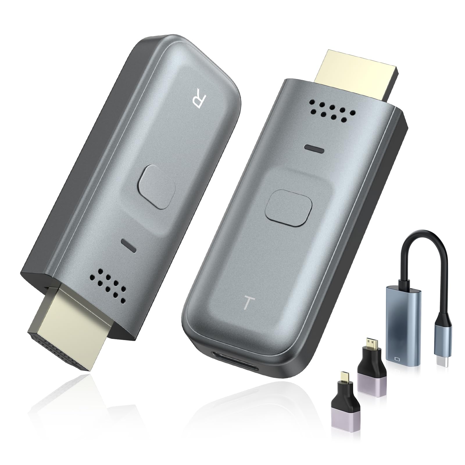 Photo 1 of Temracha Wireless HDMI Transmitter and Receiver, Plug & Play Portable Wireless HDMI with Adapter, 4K Decode Transmit to 1080P Output Support 2.4/5GHz, 100FT for Streaming Video Laptop/Pc/Tv Box