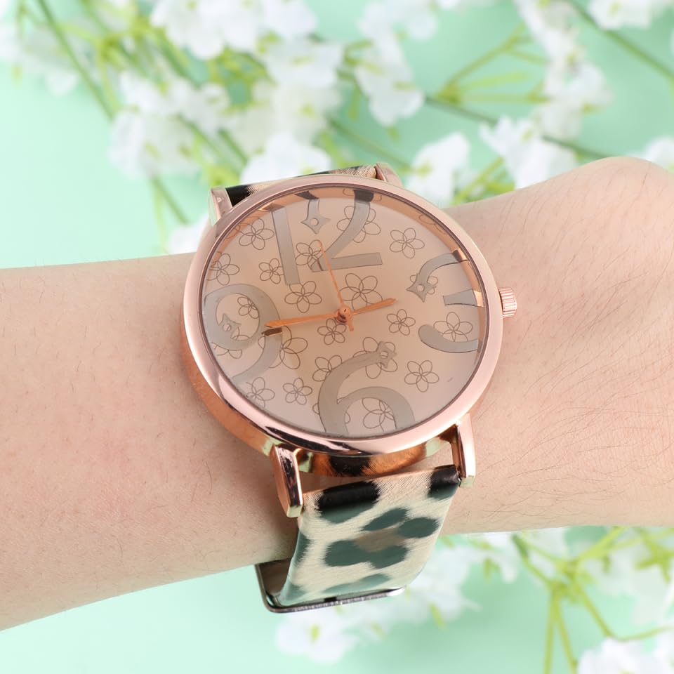 SAFIGLE Damenuhr Leopardenmuster：Damen Armbanduhr Uhr Damen Pu Leder Armbanduhr Mit Quarzwerk Und Ziffernblatt FüR Frauen Elegantes Design Perfektes FüR Besondere AnläSse