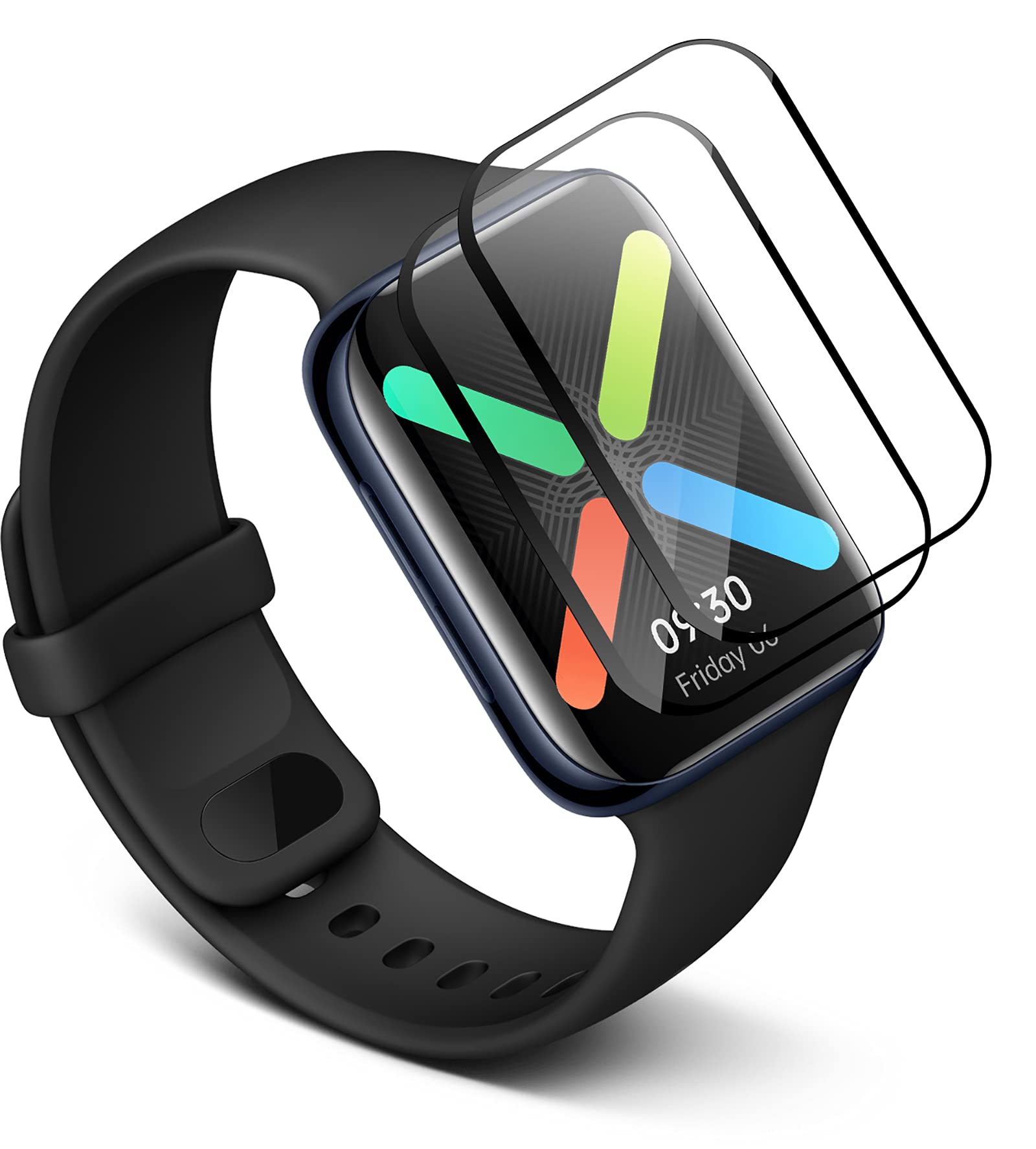 GIOPUEY [2 Pack Screen Protector for OPPO WATCH 41MM, [ Full Coverage] Composite material Screen Protective Film, [Anti-Bubble] [Wear-resistant] - Transparent