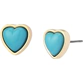 Betsey Johnson Jewelry Women's Cowabunga Turquoise Heart Stud Earrings