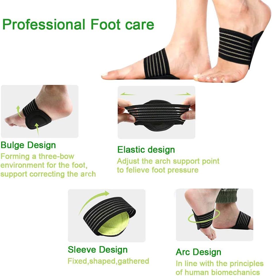 3 Pairs Compression Arch Support Sleeve for Plantar Fasciitis Socks Bufccy Arch Support Brace for Foot Relief Cushions, Fallen Arches, Achy Feet Problems for Men and Women: Health & Personal Care