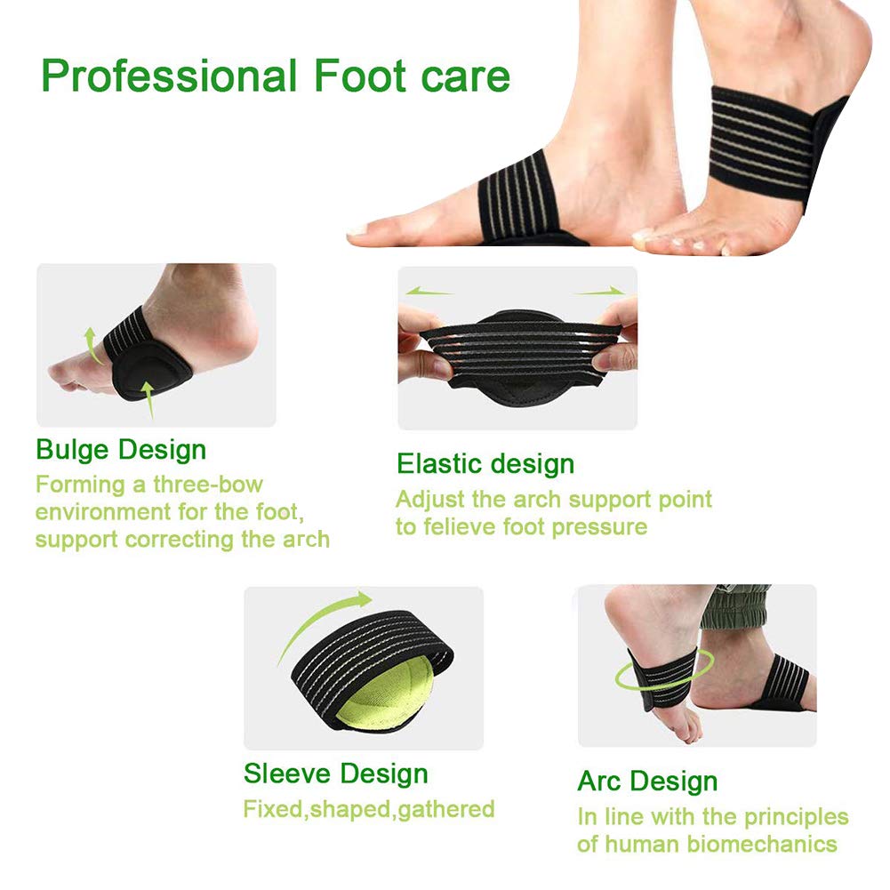 Bufccy Arch Support Brace for Plantar Fasciitis Socks 5 Pairs Compression Foot Support Sleeve