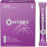 Hydrx Zero Sugar Electrolyte Powder – Clean, Balanced Hydration Drink Mix with Essential Electrolytes – Grape Flavor – 15 Packets