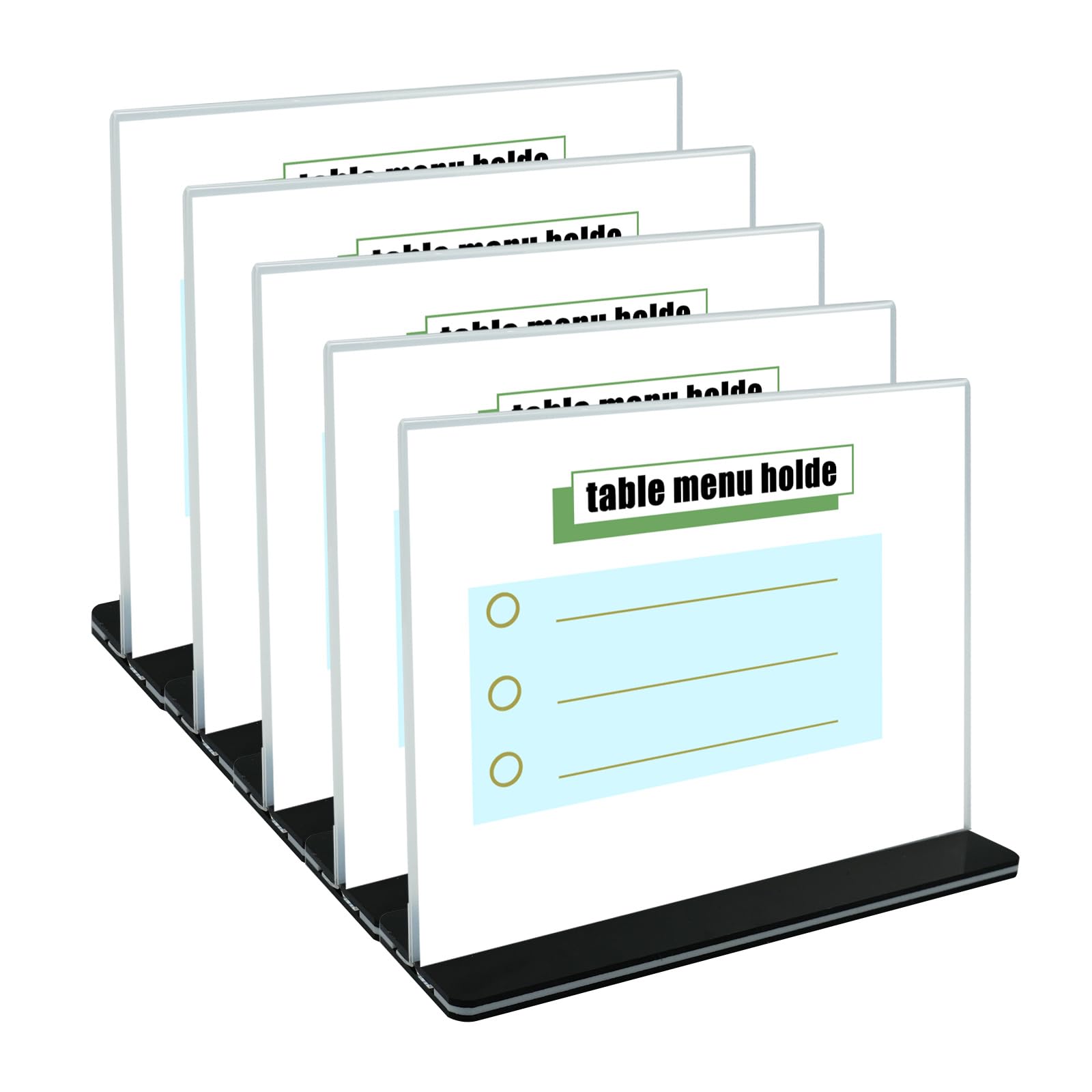 suaywo A5 Acrylic Sign Holder 5 pieces A5 Acrylic Poster Double Sided Dual-sided Display Stand T-Shaped A5 Clear Sign Holder Transparent poster Menu holder Suitable for Offices stores Restaurants