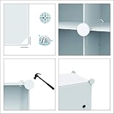 HOMIDEC Portable Wardrobe Foldable Closet with 16 Compartments 3 Hanging Rails view 5