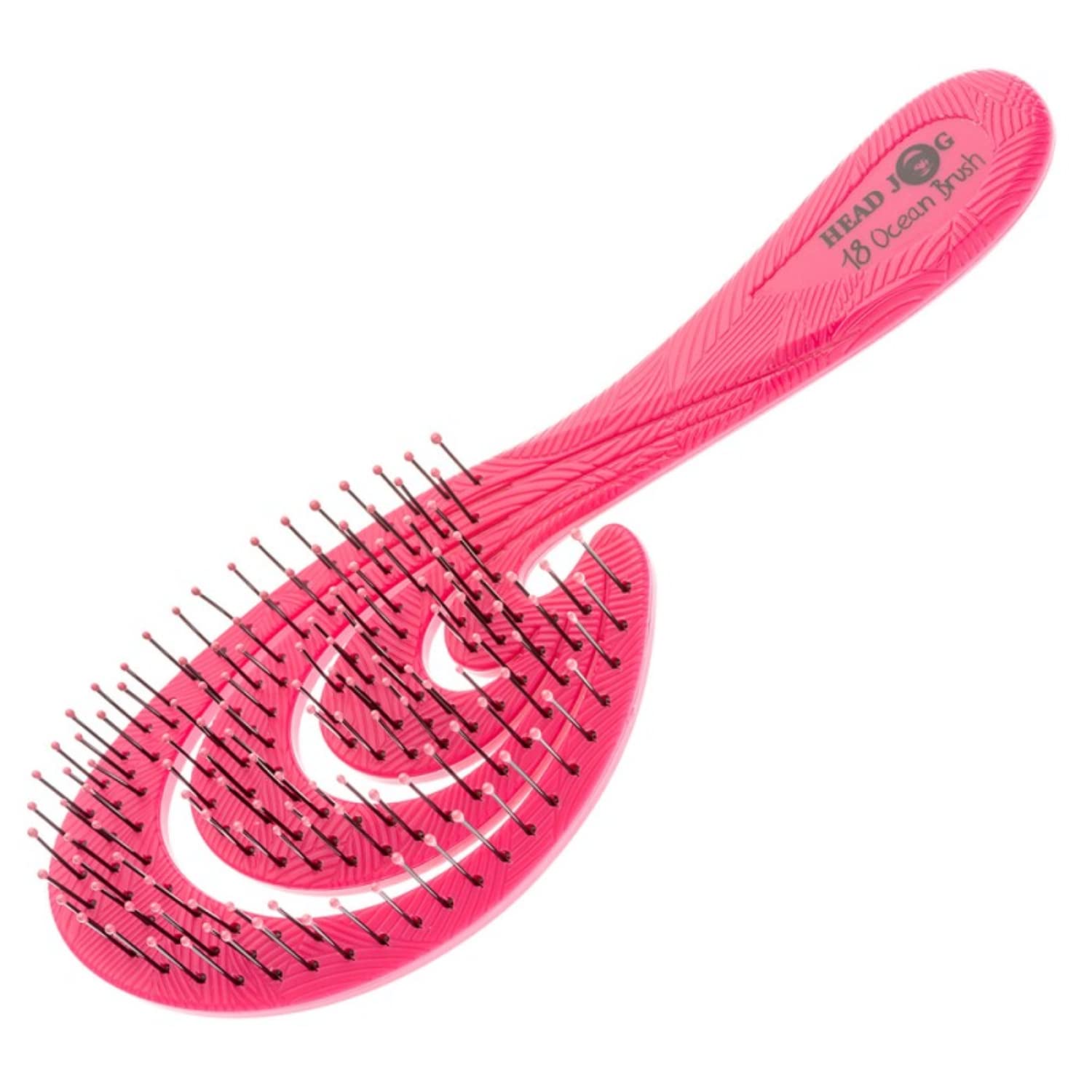 Head Jog 18 Ocean Hair Brush. Eco Friendly Vent Paddle Brushes With Flexible Soft Bristles, Detangling Wet Or Dry Hair. Gentle Brushing & Detangling Brush For Curly & Wavy Hair (Shell) — image 1