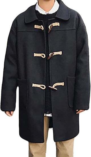 Amazon ニカ メンズ ダッフル コート 秋冬 ラシャコート ロング コート ジャケット メルトンコート 長袖 防寒 防風 ゆったり ファッション コート ジャケット 通販