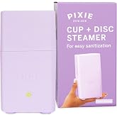 Pixie Menstrual Cup Sterilizer for Feminine Care - Ranked 1 for The Best Steamer - Kills 99.9% of Germs with Steam - Wash Your Period Disc or Cup in 3 Minutes! - Automatic Timing Shut-Off Switch